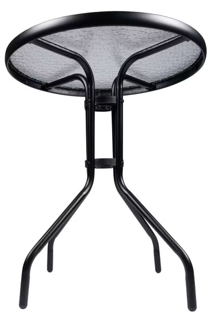 Havebord Rund Ø60 cm Sort Stål