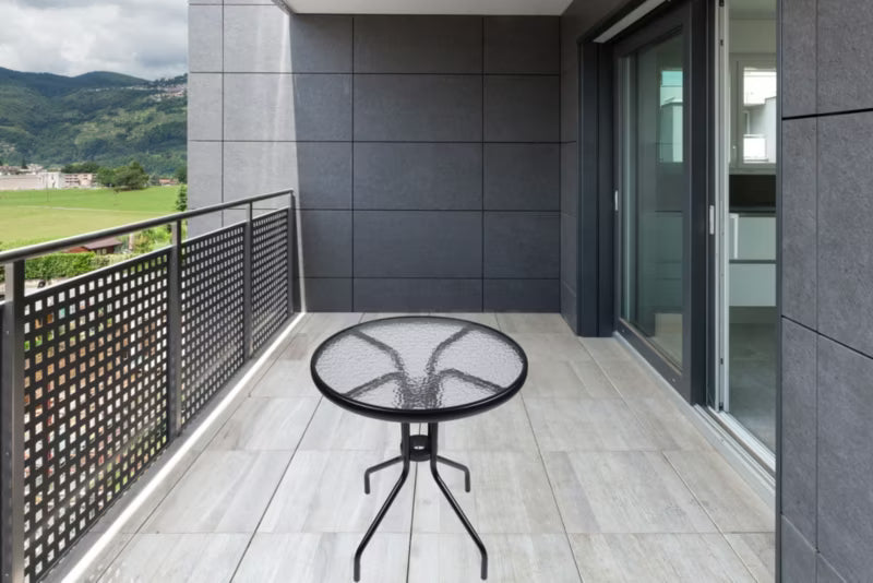 Havebord Rund Ø60 cm Sort Stål
