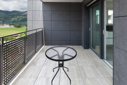 Havebord Rund Ø60 cm Sort Stål