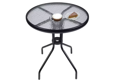 Havebord Rund Ø60 cm Sort Stål