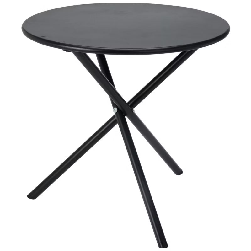 Havebord Rund Ø48 cm Sort Metal