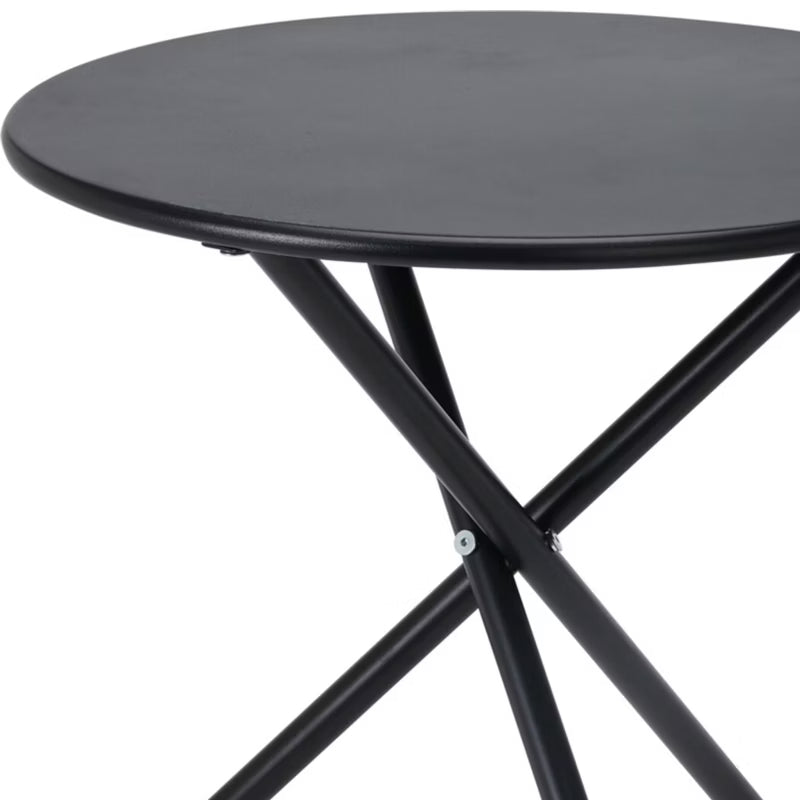 Havebord Rund Ø48 cm Sort Metal