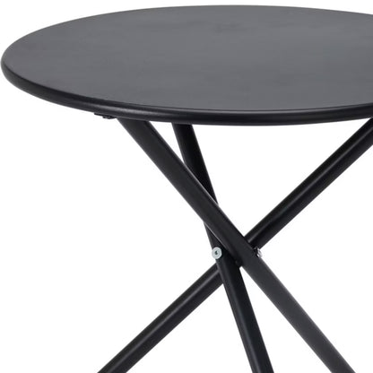 Havebord Rund Ø48 cm Sort Metal