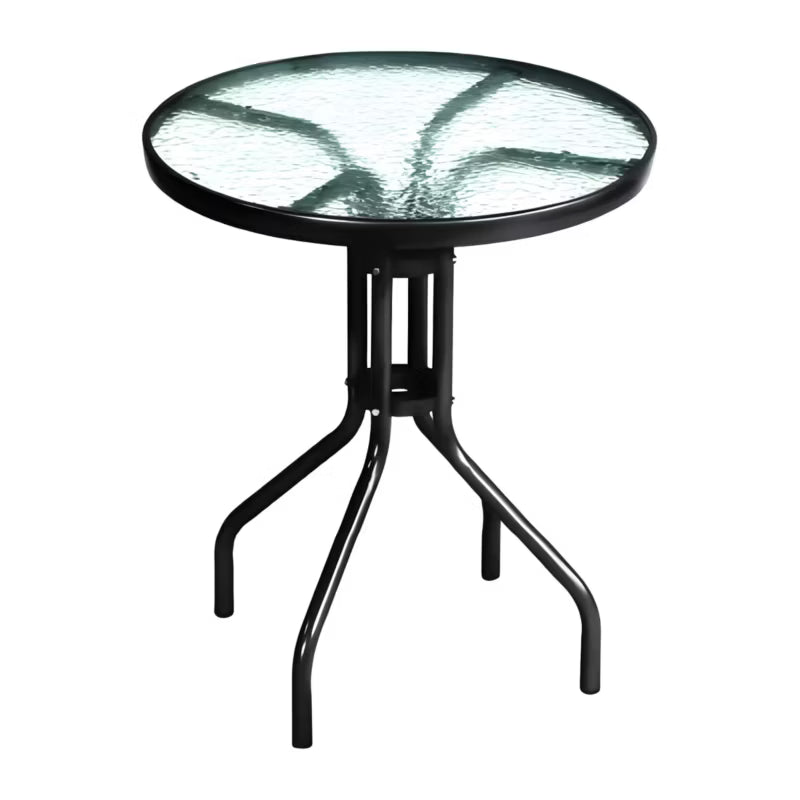 Havebord Rund Ø60 cm Sort Stål