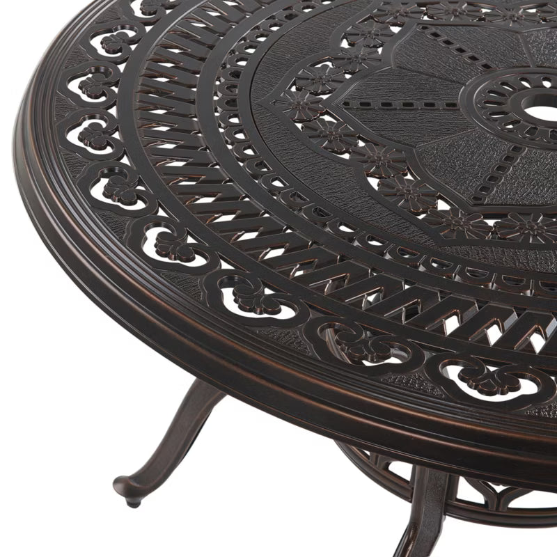 Havebord Salento Ø102 cm Mørkebrun Aluminium