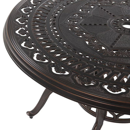 Havebord Salento Ø102 cm Mørkebrun Aluminium