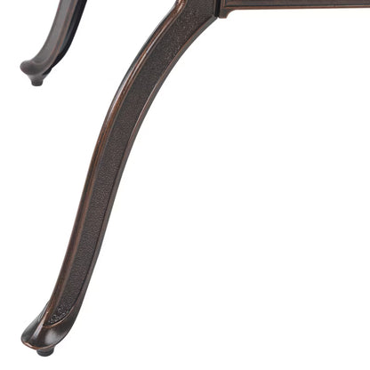 Havebord Salento Ø102 cm Mørkebrun Aluminium