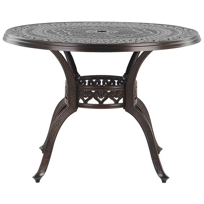 Havebord Salento Ø102 cm Mørkebrun Aluminium