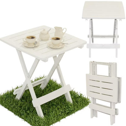 Havebord Sammenklappeligt 43x45x50 cm Hvid Plast