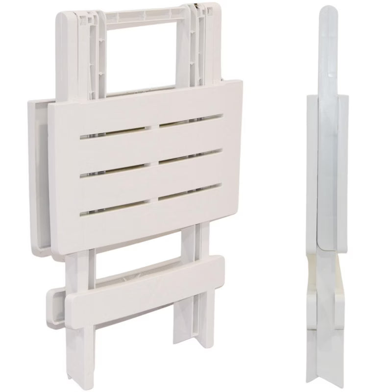 Havebord Sammenklappeligt 43x45x50 cm Hvid Plast