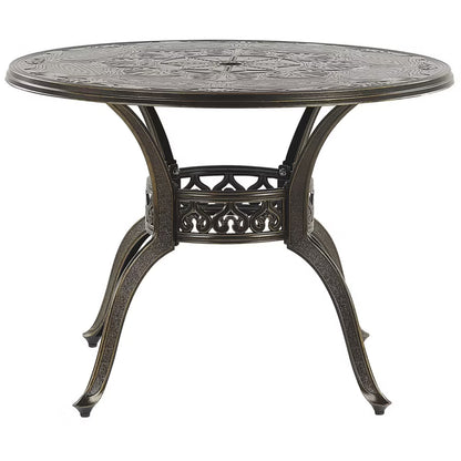 Havebord Sapri Rund Ø100 cm Mørkebrun Aluminium