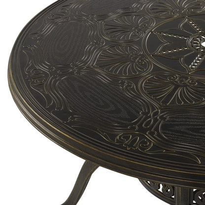 Havebord Sapri Rund Ø100 cm Mørkebrun Aluminium