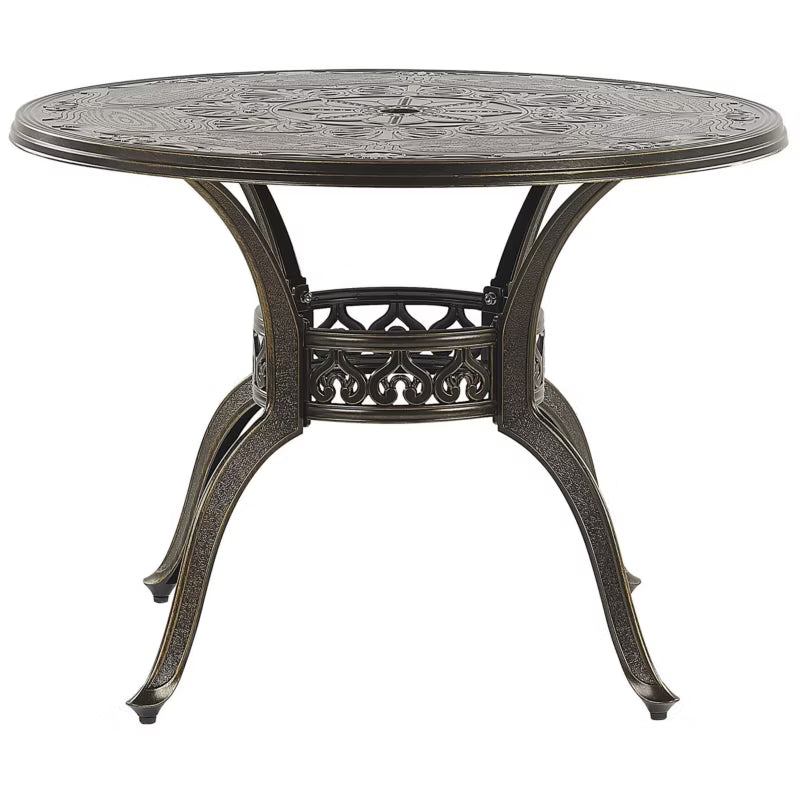 Havebord Sapri Rund Ø100 cm Mørkebrun Aluminium
