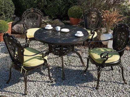 Havebord Sapri Rund Ø100 cm Mørkebrun Aluminium