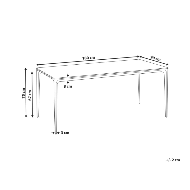 Havebord Sovareto 180x90 cm Mørkegrå Aluminium