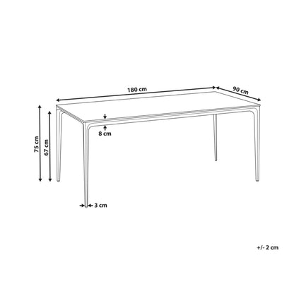 Havebord Sovareto 180x90 cm Mørkegrå Aluminium