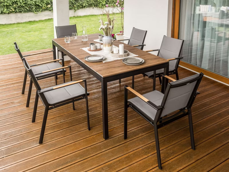 Havebord Tofane 198-248x90 cm Brun Udtrækkeligt