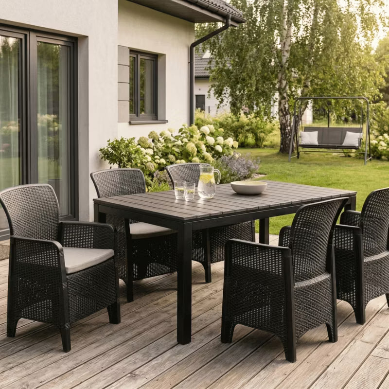 Havebord Udtrækkeligt 160-210x90 cm Grå