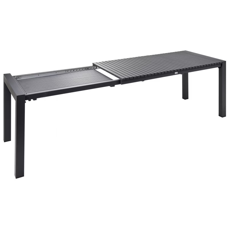 Havebord Udtrækkeligt 160-220x90 cm Mørkegrå Aluminium