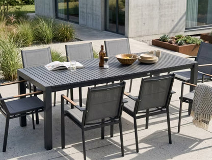 Havebord Udtrækkeligt 160-220x90 cm Mørkegrå Aluminium