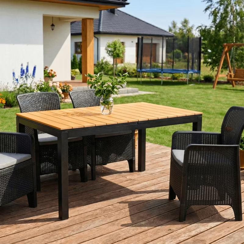 Havebord Udtrækkeligt ARGOS 140-180 cm Egetræ Sort