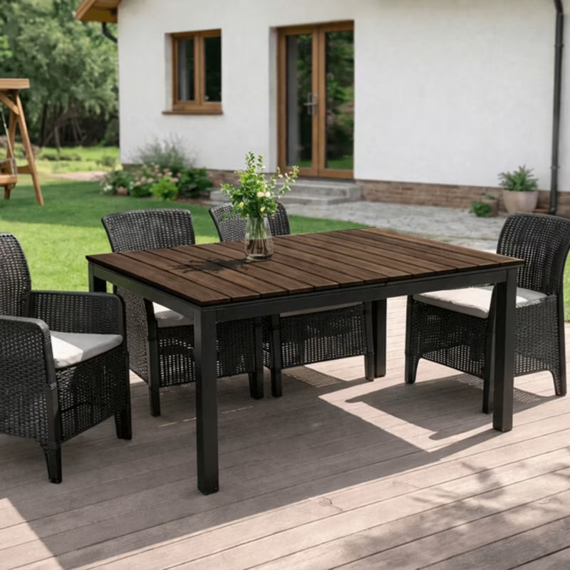 Havebord Udtrækkeligt ARGOS 140-180x90 cm Valnød Sort