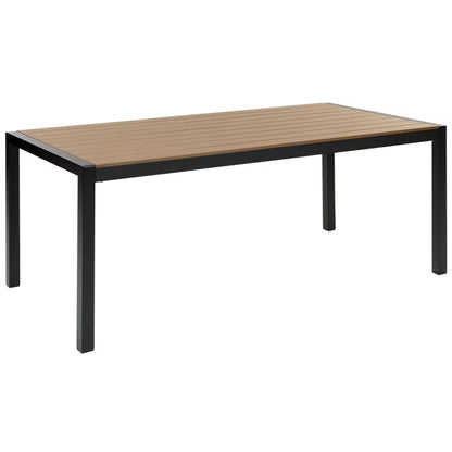 Havebord Vernio 180x90 cm Brun og Sort Aluminium