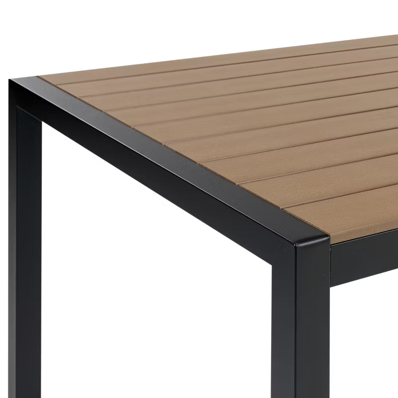 Havebord Vernio 180x90 cm Brun og Sort Aluminium