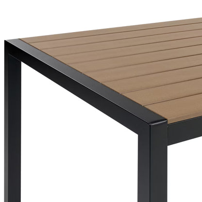 Havebord Vernio 180x90 cm Brun og Sort Aluminium