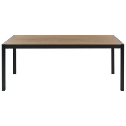 Havebord Vernio 180x90 cm Brun og Sort Aluminium