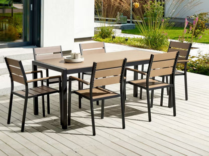 Havebord Vernio 180x90 cm Brun og Sort Aluminium