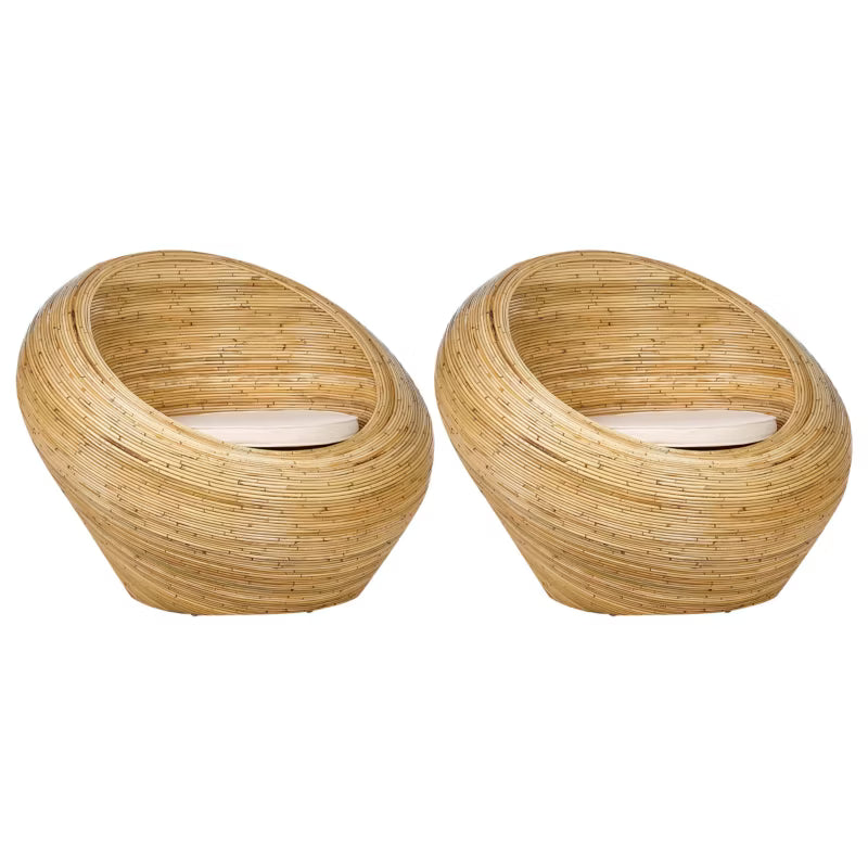 Havebordsæt Maiori Rattan 110x88 cm Natur 2 Stk. 4255664882196