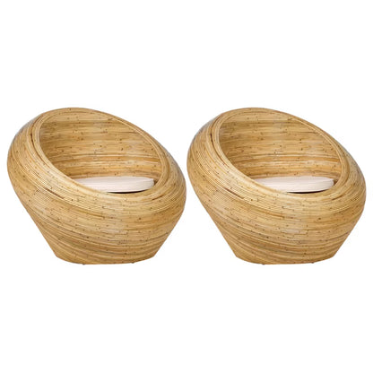 Havebordsæt Maiori Rattan 110x88 cm Natur 2 Stk. 4255664882196