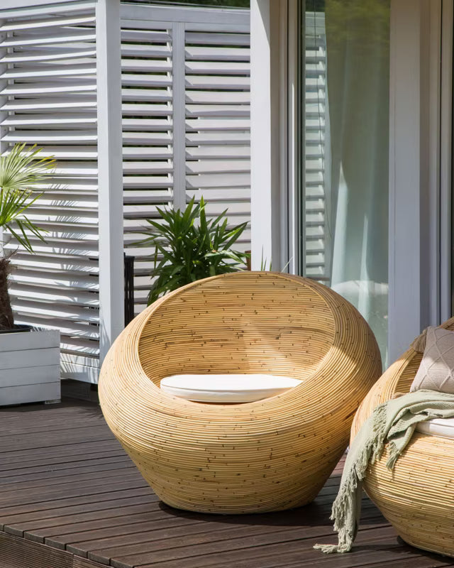 Havebordsæt Maiori Rattan 110x88 cm Natur 2 Stk. 4255664882196