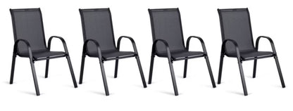 Havebordsstol 53x73 cm Sort Stål 4 Stk.