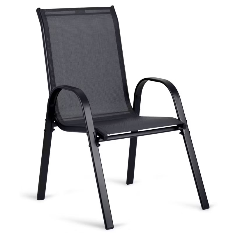 Havebordsstol 53x73 cm Sort Stål 4 Stk.
