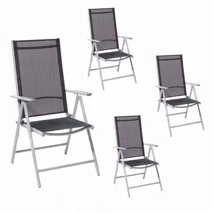 Havebordsstol 56x69x105 cm Grå Justerbar
