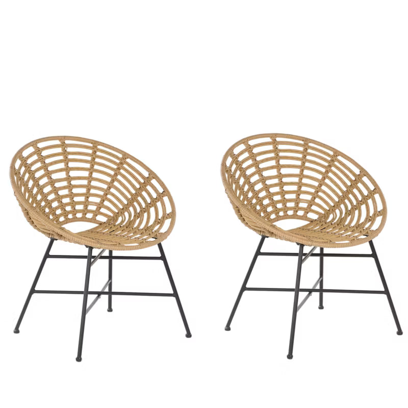 Havebordsstol Acerra 71x48x80 cm Lysebrun 2 Stk