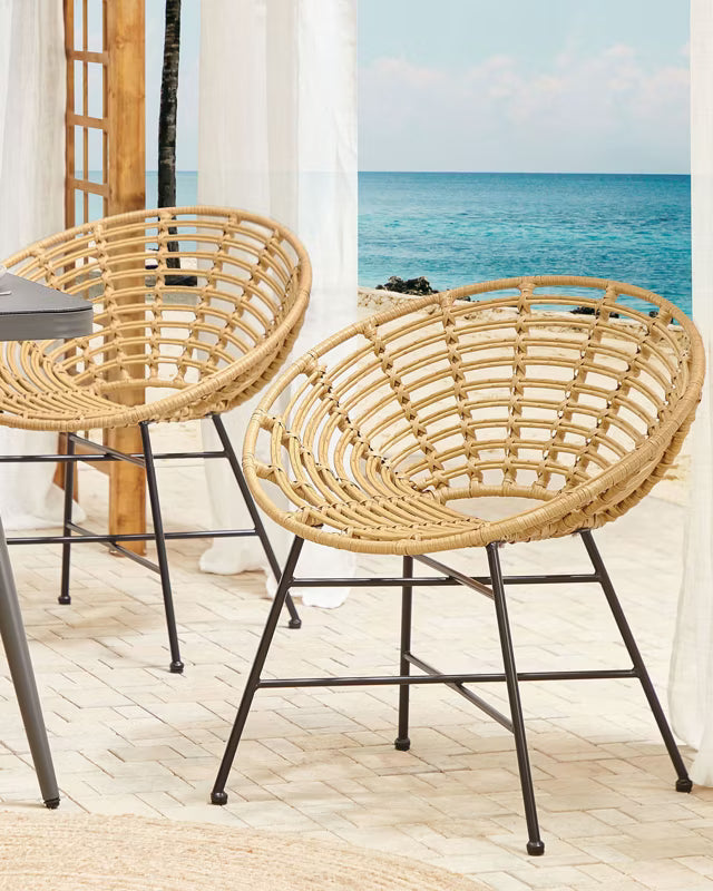 Havebordsstol Acerra 71x48x80 cm Lysebrun 2 Stk