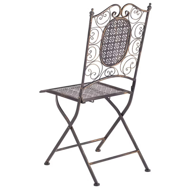 Havebordsstol Bormio 40x60 cm 2 Stk. Foldbar Sort