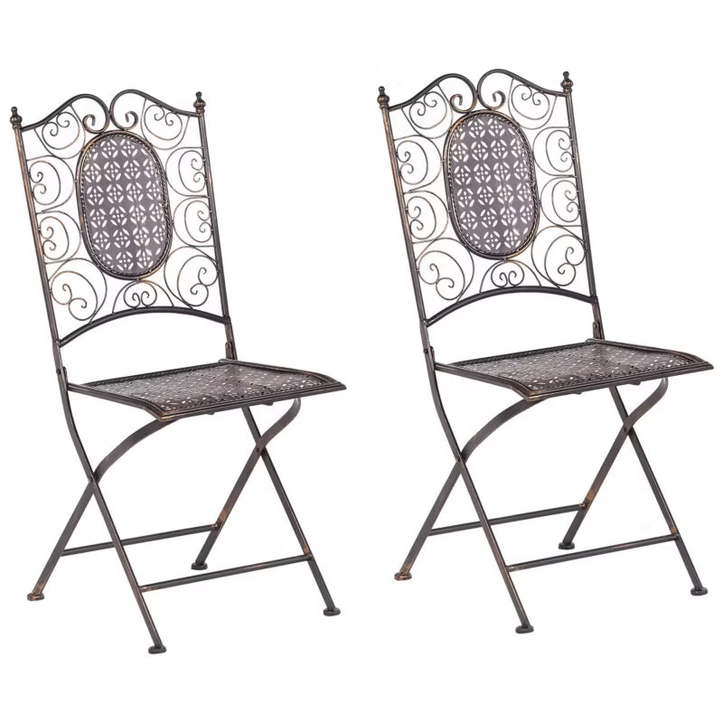 Havebordsstol Bormio 40x60 cm 2 Stk. Foldbar Sort
