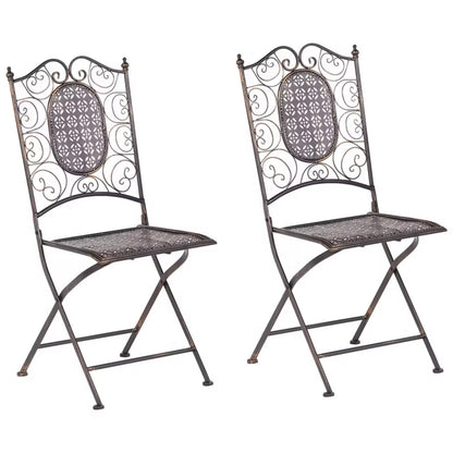 Havebordsstol Bormio 40x60 cm 2 Stk. Foldbar Sort