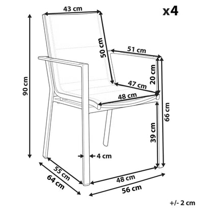 Havebordsstol Busseto Sort Metal