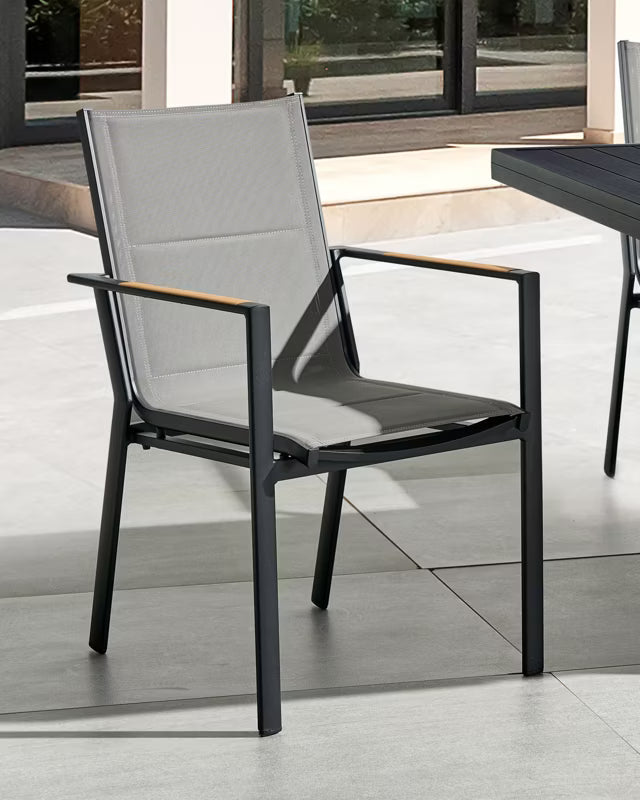 Havebordsstol Busseto Sort Metal