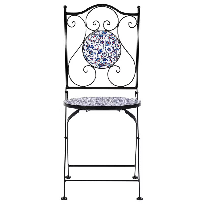 Havebordsstol Camprena 40x45x90 cm Sort Metal 2 Stk