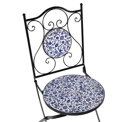 Havebordsstol Camprena 40x45x90 cm Sort Metal 2 Stk
