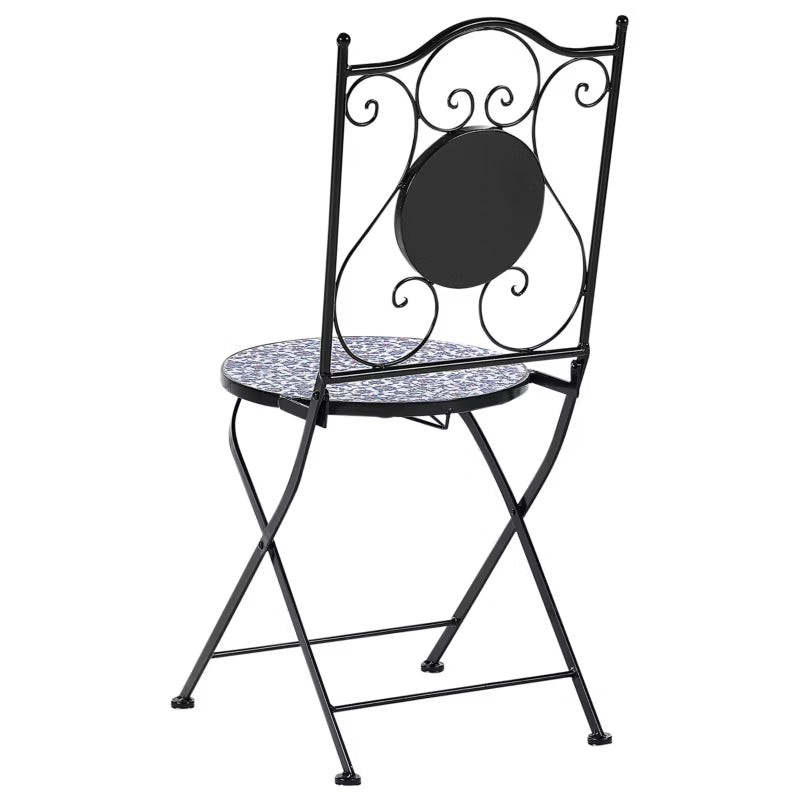Havebordsstol Camprena 40x45x90 cm Sort Metal 2 Stk