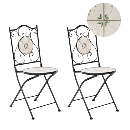 Havebordsstol Carona Skadbar 40x45x90 cm Sort 2 Stk.
