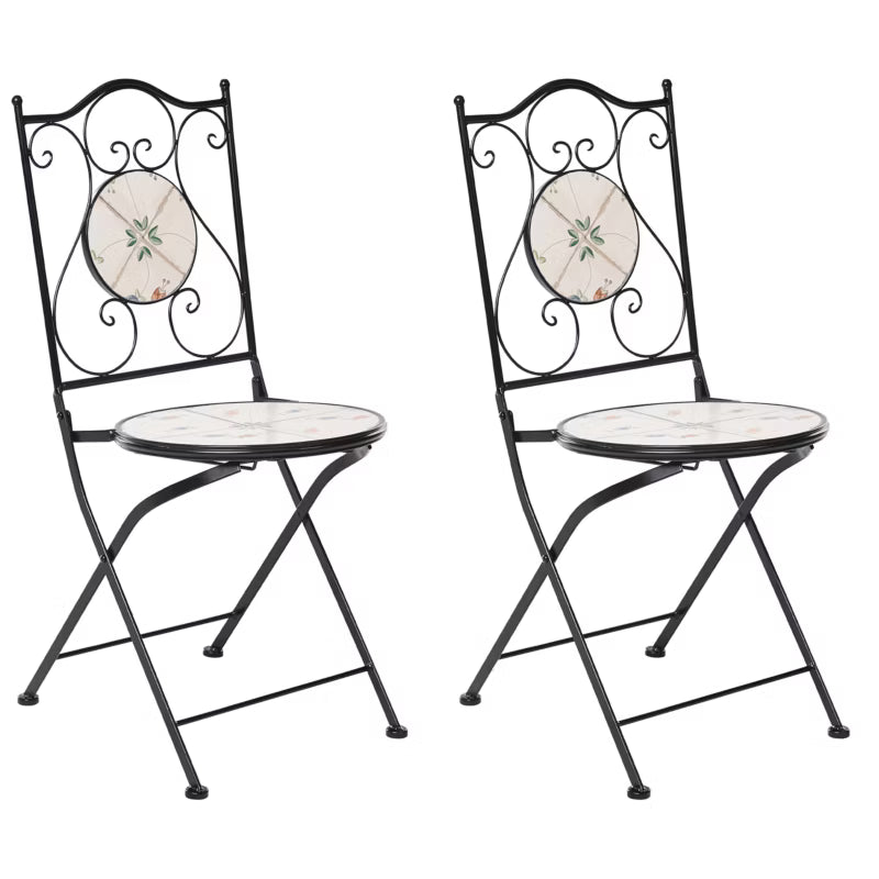 Havebordsstol Carona Skadbar 40x45x90 cm Sort 2 Stk.