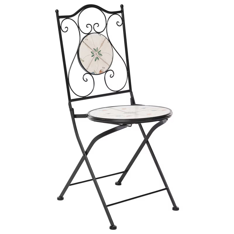 Havebordsstol Carona Skadbar 40x45x90 cm Sort 2 Stk.